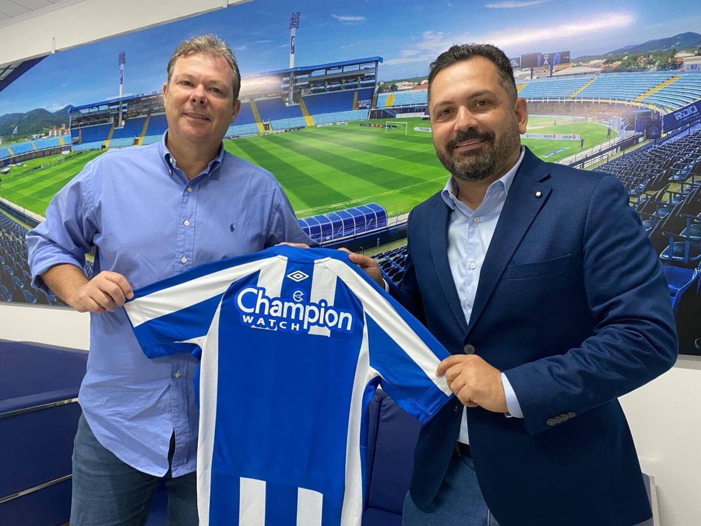 Presidente do Avaí, Julio Cesar Heerdt, e Claudio Gomes