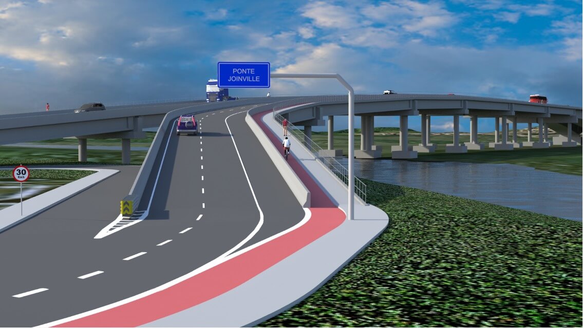 Ponte na zona Sul terá 980 metros de extensão, com 16 estruturas de apoio