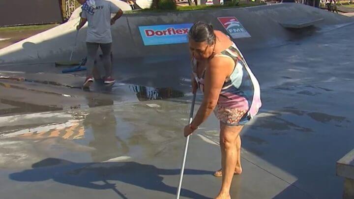 Mãe de atleta "colocou a mão na massa"