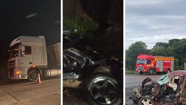 Acidentes ocorreram em três rodovias (Foto: PRF, Corpo de Bombeiros Militar)