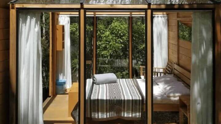 Cabana de vidro fica em Alfredo Wagner, na Grande Florianópolis