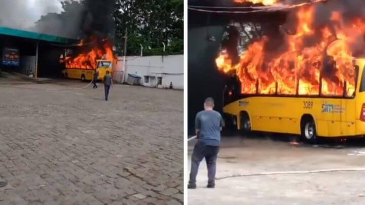 Incêndio em ônibus em Florianópolis