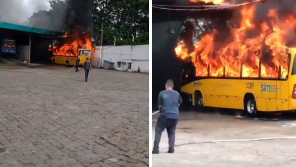 Incêndio em ônibus em Florianópolis