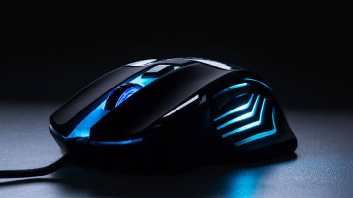 mouse com led azul
