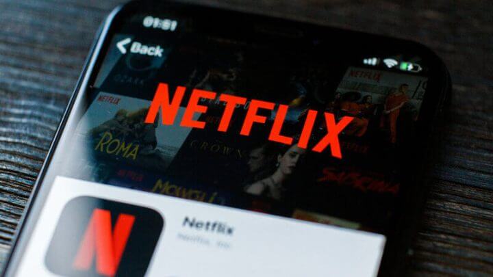 Aplicativo da Netflix em um celular