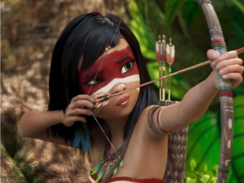 Cena do filme de animação "Ainbo: A Guerreira da Amazônia"