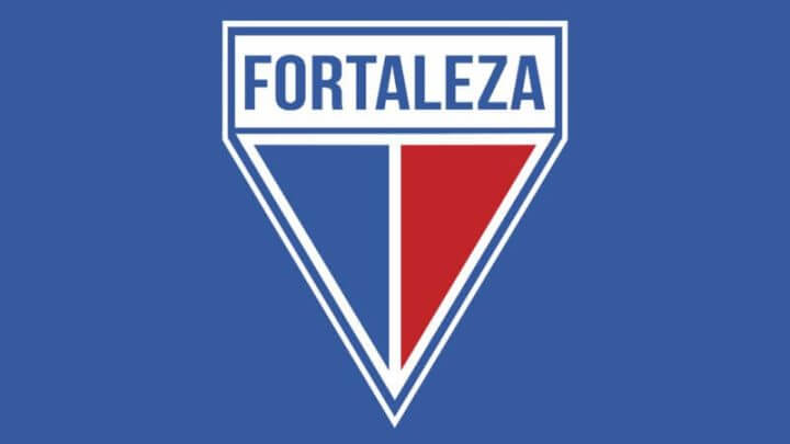 Logo do time do Fortaleza em um fundo azul