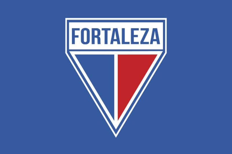 Logo do time do Fortaleza em um fundo azul