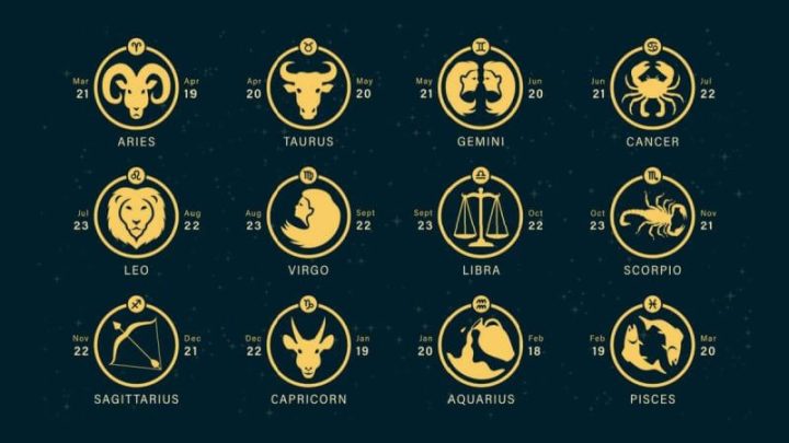Conjunto de doze signos astrológicos