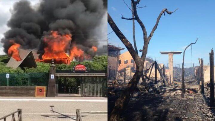 Incêndio destruiu Warung na Praia Brava, em Itajaí