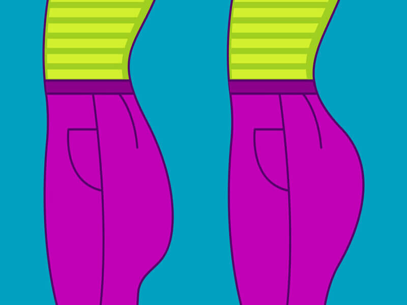 Ilustração de uma mulher com a bunda empinada