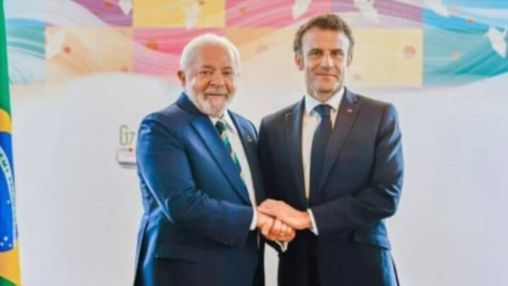 Lula e Macron no Japão Ricardo Stuckert Divulgação