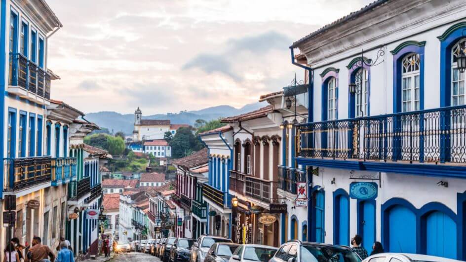 Vista da Rua Conde de Bobadela, em Ouro Preto, Minas Gerais