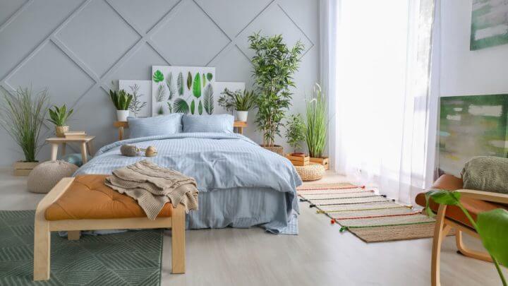 quarto com decoração tropical