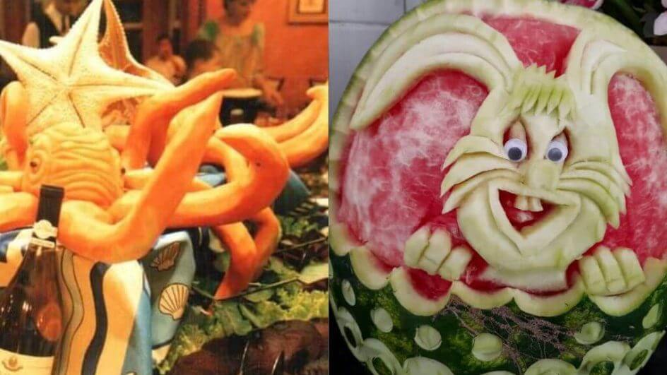 Esculturas em frutas feitas por Darci