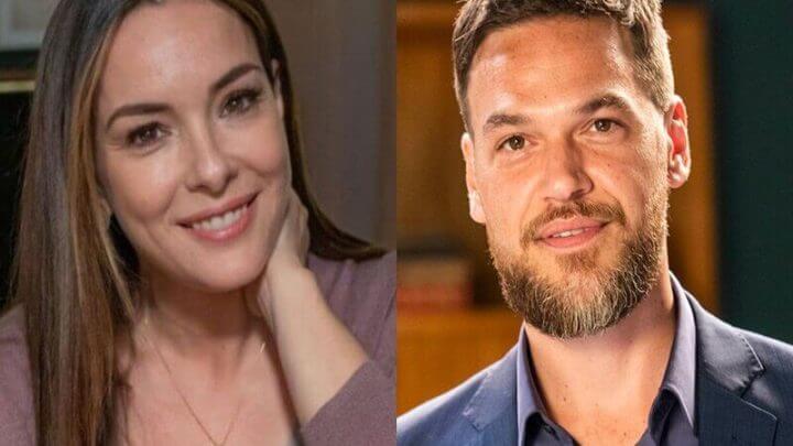 Regiane Alves e Emílio Dantas caracterizados como Clara e Theo de "Vai na Fé"