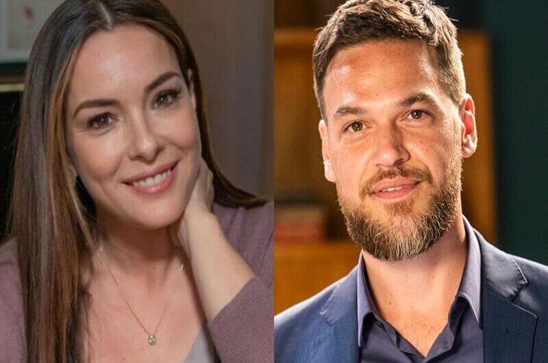 Regiane Alves e Emílio Dantas caracterizados como Clara e Theo de "Vai na Fé"