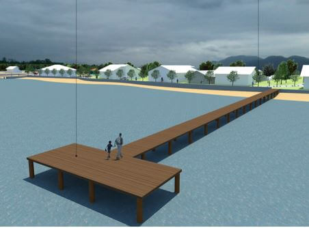 Imagem mostra projeção de proposta de revitalização da orla da Vigorelli