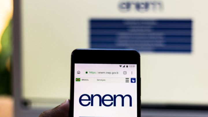 Página inicial do Enem em um celular