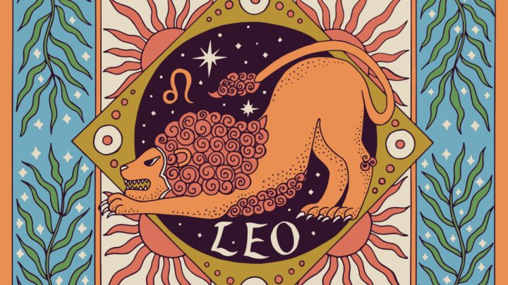 Signo de Leão representado por um leão esticado