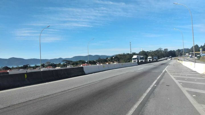 BR-101 terá viaduto fechado em dois pontos, incluindo o Km 223, em Palhoça (foto)