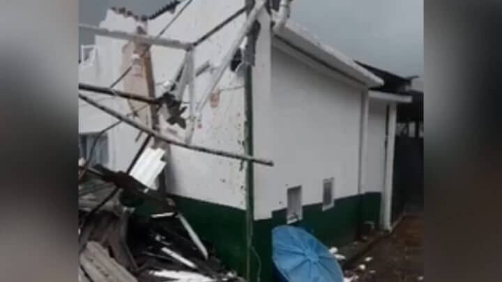 Vendaval destruiu o local