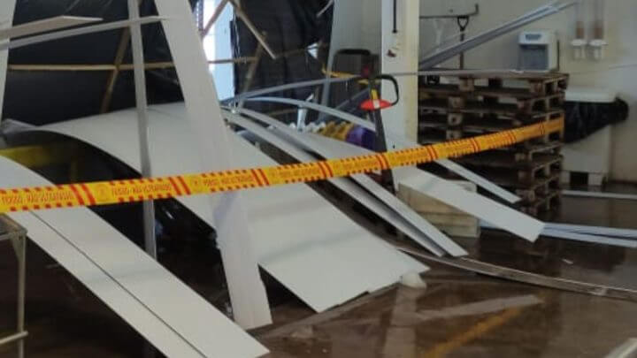Parede desabou durante a manhã desta quinta