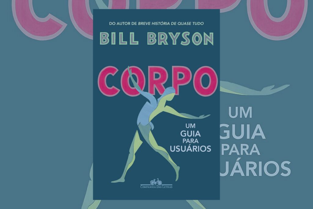 Capa de livro azul com tÃtulo e nome do autor e a ilustração de um corpo humano